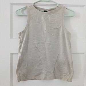 Athletic tank top in off white XS